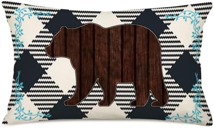 F_Requestinlinex Bear Check Plaid Pillow Cover
