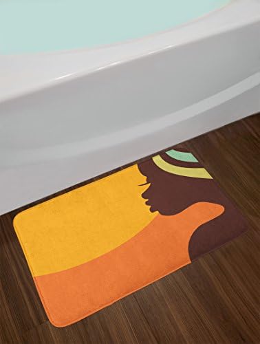 Cozy African Bath Mat Teenage Girl Face Profile Abstract Sunset Calm Evening 302x20