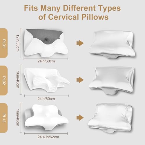 HOMCA Ergonomic Pillow Case - Contoured Bedding for Cervical Pillow