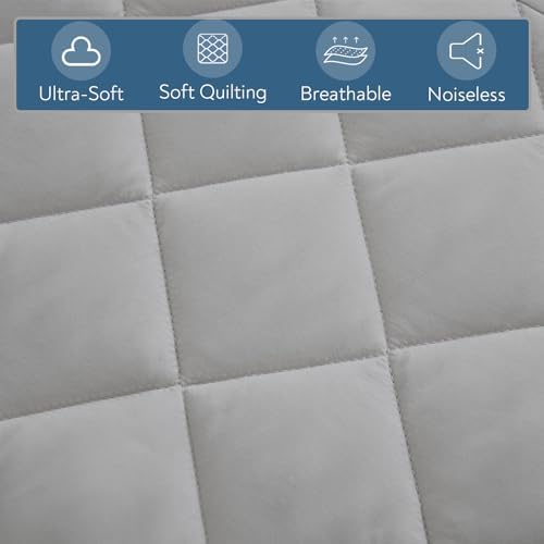 Soft Breathable Noiseless Queen Mattress Pad