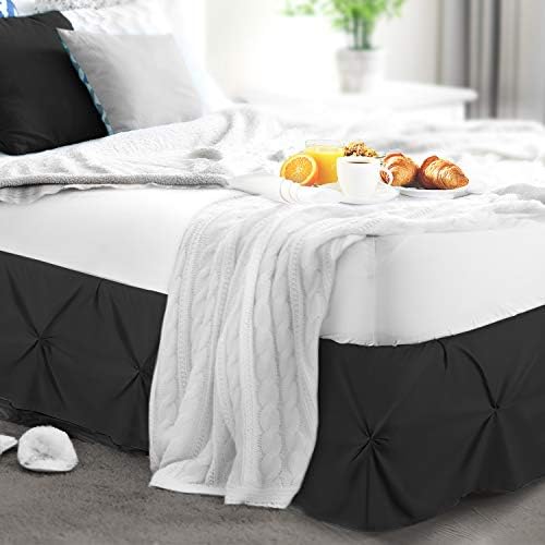 Luxury Black Bed Skirt for Queen Beds