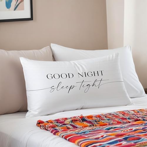 Funny Good Night Sleep Tight Pillow Covers 20x12