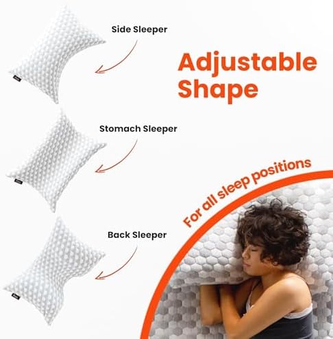 Adjustable Cooling Kapok Pillow for Head and Neck Support Queen