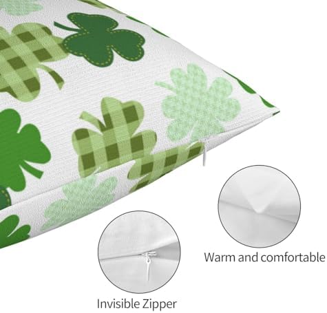St Patricks Day Throw Pillow Covers Set of 2 12x20 Inch Buffalo Plaid