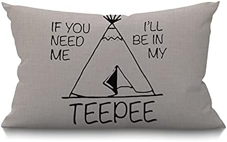 Smooffly Throw Pillow Case 12x20 Inches Cotton Linen Decorative