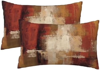 Breathe Easy Lcokin Burnt Orange Abstract Throw Pillow Covers