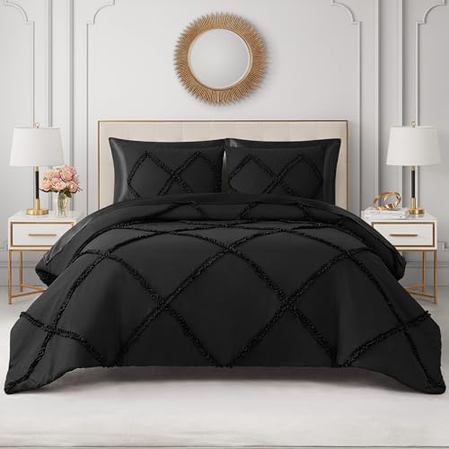Juicy Couture Diamond Ruffle Comforter Set - 3-Piece Black