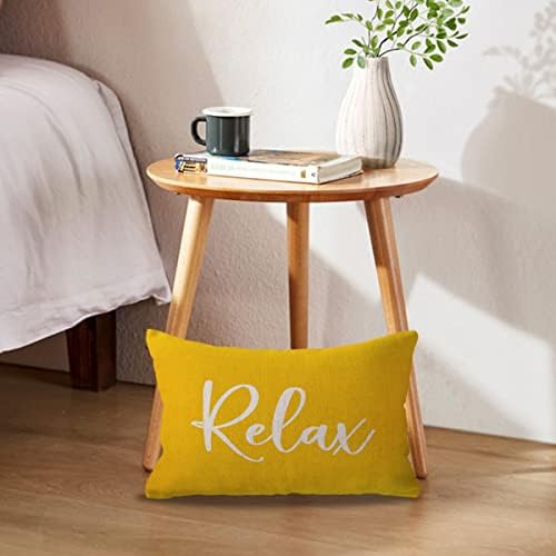 ULOVE Relax Lumbar Pillow Case 12x20 Yellow Decorative