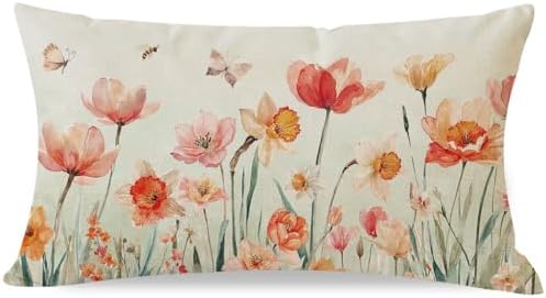 PANDICORN Spring Flower Wildflower Throw Pillow Cover 12x20 Inch