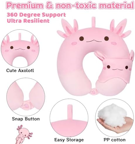 Kids Travel Pillow with Eye Mask