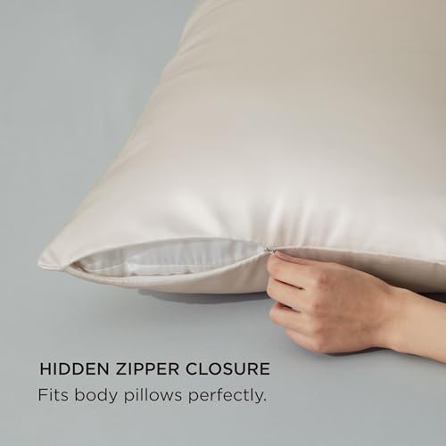 Bedsure Satin Body Pillowcase with Zipper 20x54 Inches