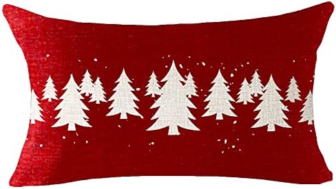 Lipor Christmas Throw Pillow Covers Red Winter Pine
