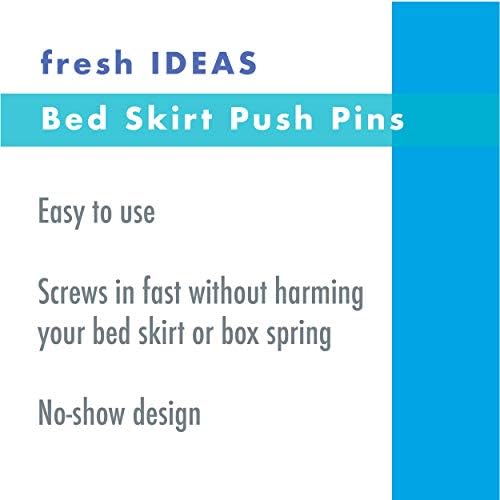 Fresh Ideas 14 Inch Ruffled Eyelet Queen Bed Skirt with 12 Pins