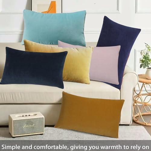 Classic Cotton Velvet Decorative Lumbar Pillow Covers