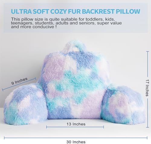 Cozy Fur Backrest Pillow With Arms Perfect Support for Reading