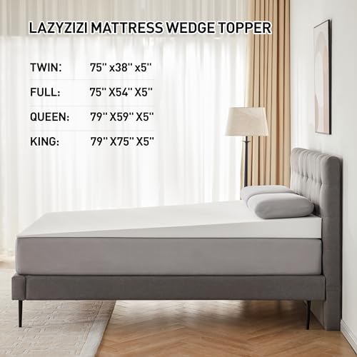 Lazyzizi 5-Inch Queen Mattress Wedge Topper for Health Relief