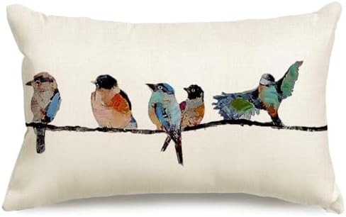 Lush 12x20 Hand-Painted Bird Pillow