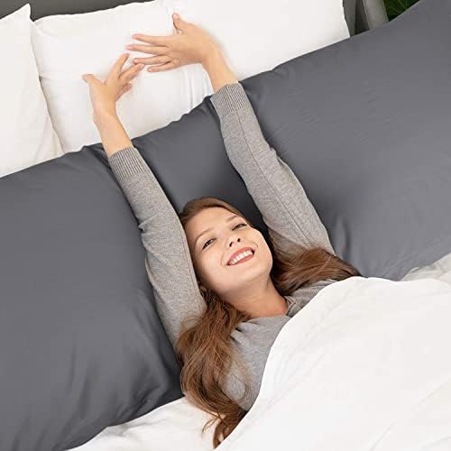 Wishsmile Cool Bamboo Pillowcase 20x54IN Dark Grey