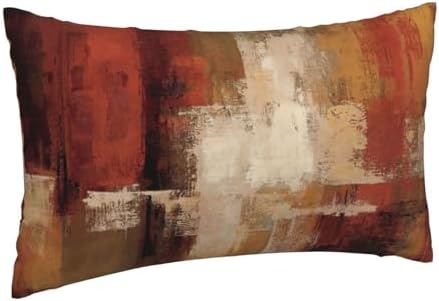 Breathe Easy Lcokin Burnt Orange Abstract Throw Pillow Covers