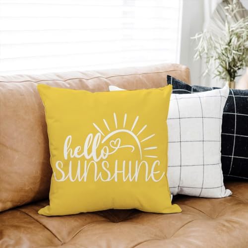 JXZYGMD Hello Sunshine Outdoor Farmhouse Summer Pillow Covers 18x18