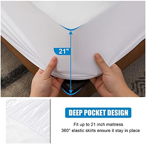 2 Pack Twin Mattress Protector 100 Waterproof Breathable Noiseless Fitted Cover
