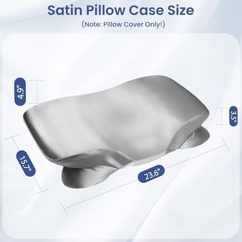 Satin Pillowcase for Zelimun cervical pillow Smooth Ergonomic Sleep Cover with Zipper