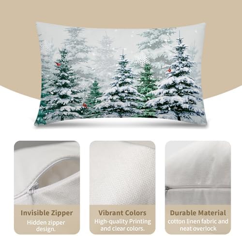 Kawani Christmas Forest Throw Pillow 12x20