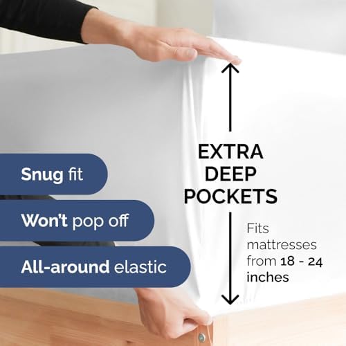 Extra Deep King Sheet Set - 6 Piece - Breathable Cooling Microfiber - White