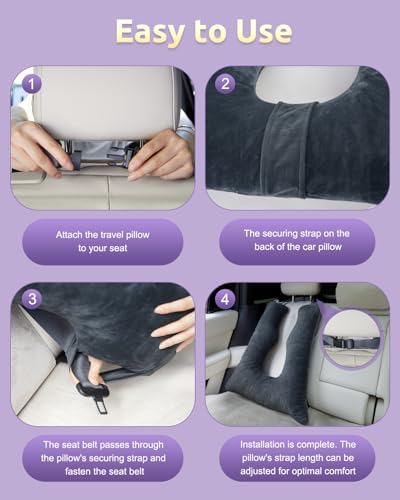 FAIORD Travel Pillow for Kids Car Pillow with Adjustable U-Shape