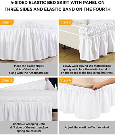 Gradient Turquoise Bed Skirt Queen Size 18 Inch Drop