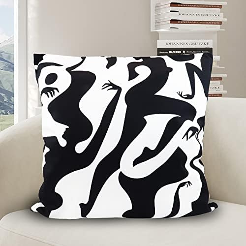 AUTSKY 18x18 Velvet Geometric Throw Pillow Cover Black White