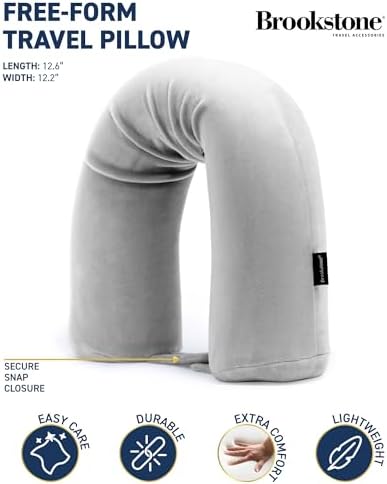 Brookstone Free Form Travel Pillow Grey