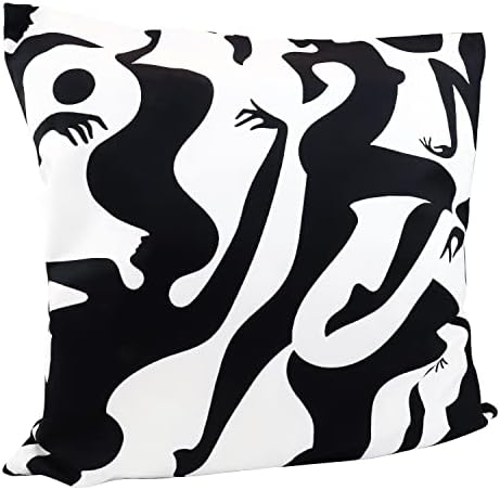 AUTSKY 18x18 Velvet Geometric Throw Pillow Cover Black White
