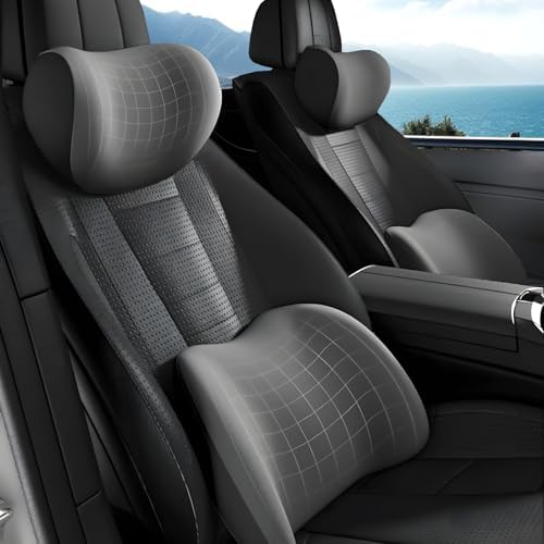 Car Headrest and Lumbar Support Pillow Set