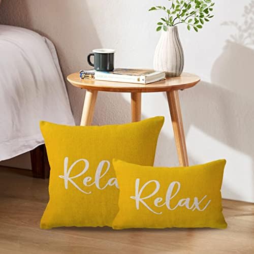 ULOVE Relax Lumbar Pillow Case 12x20 Yellow Decorative