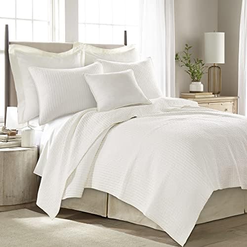 Faux Linen Bed Skirt for Bedding Box Pleat Dust Ruffle Bed Skirt