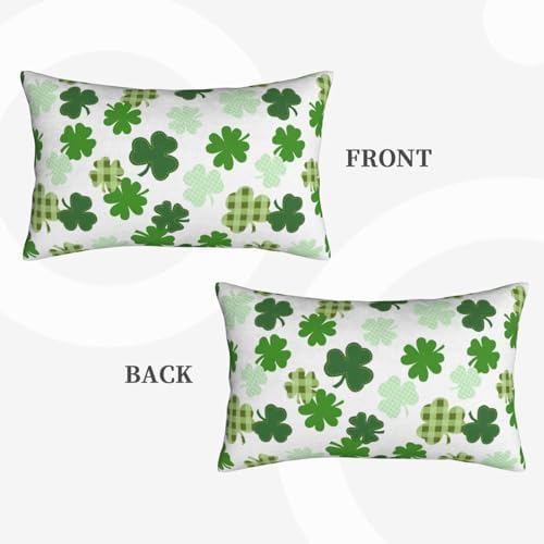 St Patricks Day Throw Pillow Covers Set of 2 12x20 Inch Buffalo Plaid
