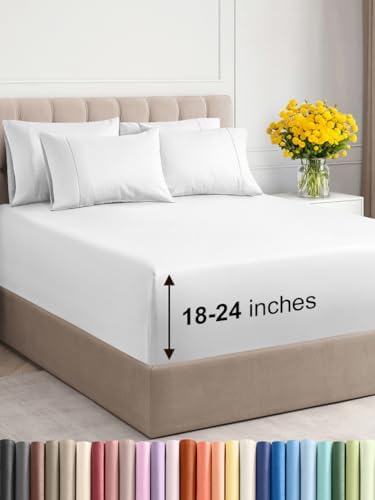Extra Deep King Sheet Set - 6 Piece - Breathable Cooling Microfiber - White