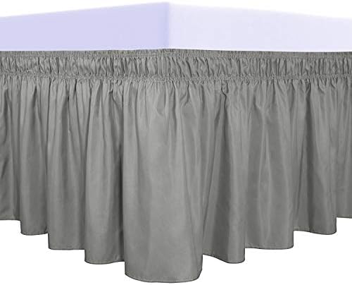 PureFit Wrap Around Ruffled Bed Skirt - Gray