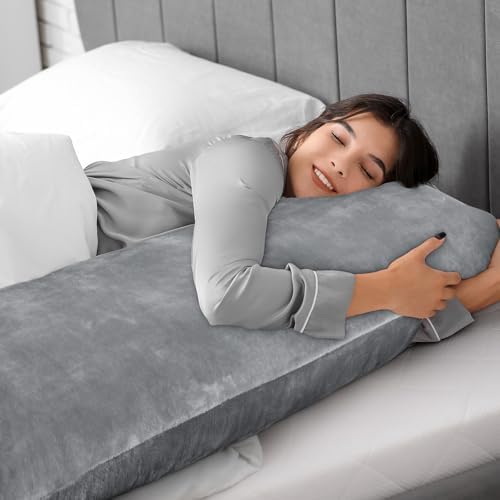 BEDELITE Body Pillow Cover with Zipper Closure Gray