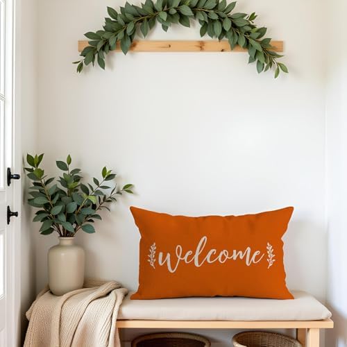 Welcome Throw Pillow Covers by Pandicorn