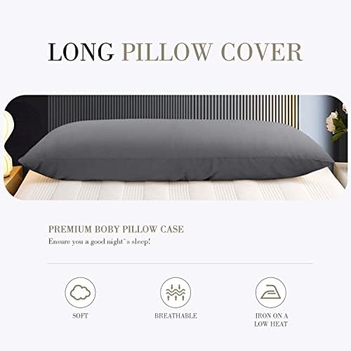 Wishsmile Cool Bamboo Pillowcase 20x54IN Dark Grey
