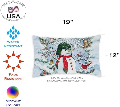 Toland Home Garden Woodland Snowman Winter Pillow Covers 12x18 inch