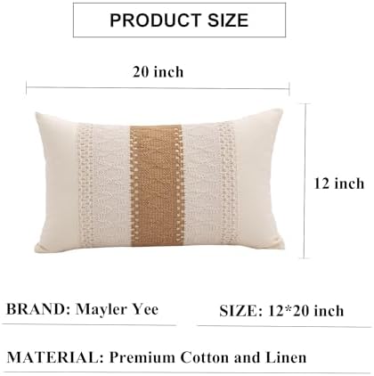Elegant Lumbar Pillow Cover 12x20 Inch for Losing Bulges 1 Piece