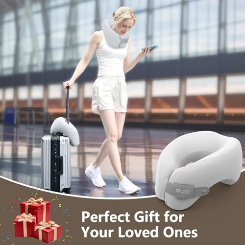SPUER 2-in-1 Memory Foam Travel Neck Pillow