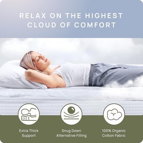 Extra Thick Pillow Top Mattress Topper Queen Cooling Cloud Comfort