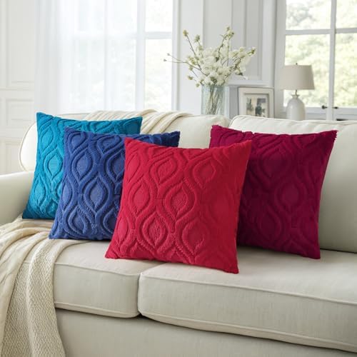 Faux Wool Pillow Covers for Sofa Bed Living Room