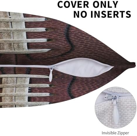 Football Print Lumbar Throw Pillow Covers Set of 2 Brown