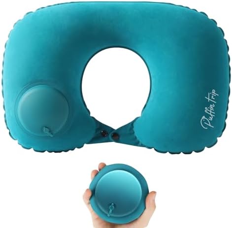 Ultralight Inflatable Travel Pillow with Air Pump