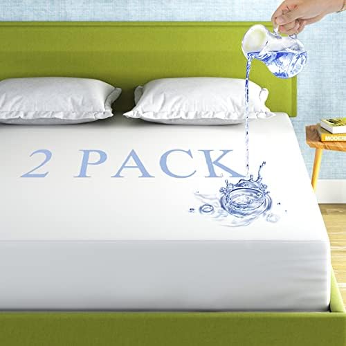 2 Pack Twin Mattress Protector 100 Waterproof Breathable Noiseless Fitted Cover